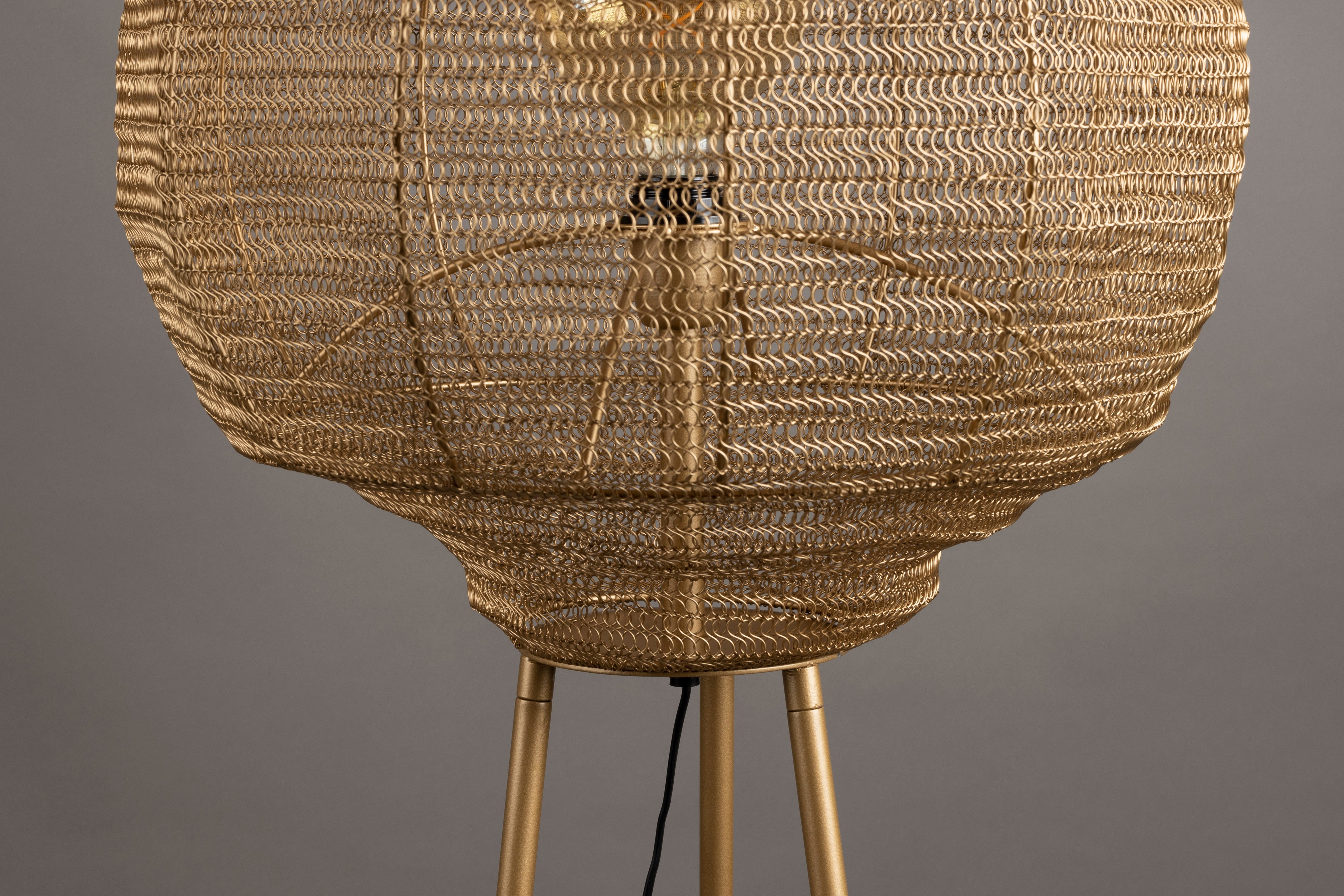 Dutchbone Meezan Gold Metal Weave Floor Lamp